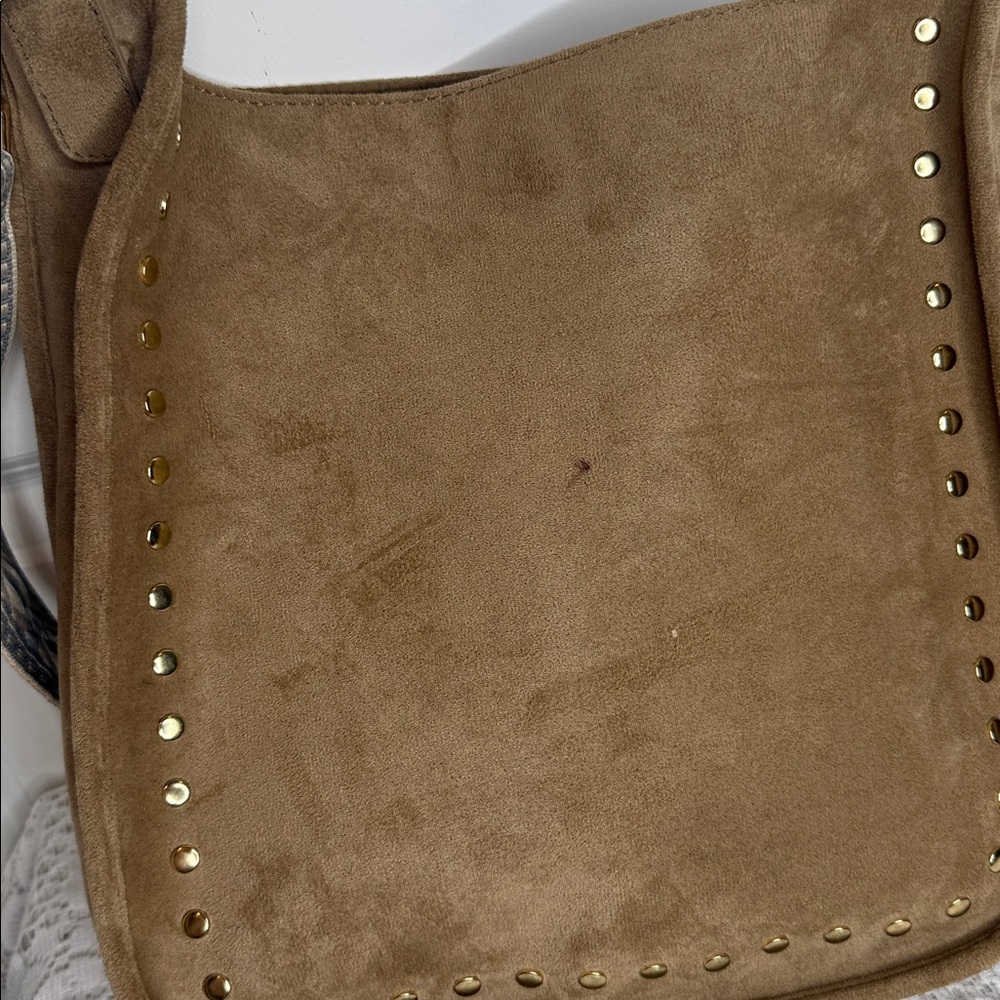 Ah dorned side tan studded crossbody with embroidered strap Aztec - Picture 4 of 7